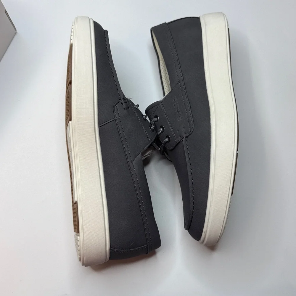 Calvin Klein Men's Januse Casual Boat Shoe- Light Gray- Size 10